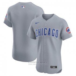 Camiseta Beisbol Hombre Chicago Cubs Road Vapor Premier Elite Gris