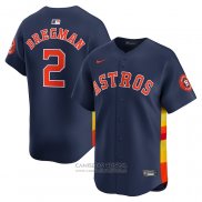 Camiseta Beisbol Hombre Houston Astros Alex Bregman Alterno Limited Azul