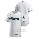 Camiseta Beisbol Hombre Miami Marlins Autentico Blanco