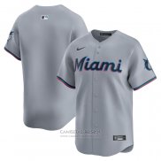 Camiseta Beisbol Hombre Miami Marlins Road Limited Gris