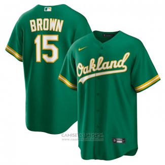 Camiseta Beisbol Hombre Oakland Athletics Seth Brown Alterno Replica Verde