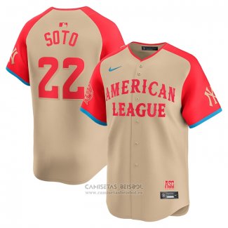 Camiseta Beisbol Hombre All Star 2024 Juan Soto American League Limited Crema