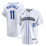 Camiseta Beisbol Hombre Seattle Mariners Edgar Martinez Throwback Cooperstown Limited Blanco