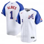 Camiseta Beisbol Hombre Atlanta Braves Ozzie Albies City Connect Limited Blanco