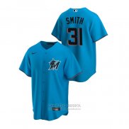 Camiseta Beisbol Hombre Miami Marlins Caleb Smith Replica Alterno Azul