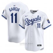 Camiseta Beisbol Hombre Kansas City Royals Maikel Garcia Primera Limited Blanco