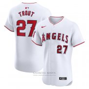 Camiseta Beisbol Hombre Los Angeles Angels Mike Trout Primera Elite Blanco