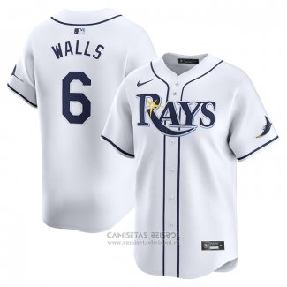 Camiseta Beisbol Hombre Tampa Bay Rays Taylor Walls Primera Limited Blanco