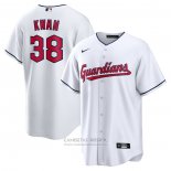 Camiseta Beisbol Hombre Cleveland Guardians Steven Kwan Primera Replica Blanco