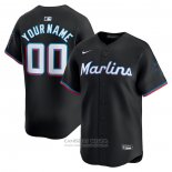Camiseta Beisbol Hombre Miami Marlins Alterno Limited Personalizada Negro
