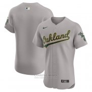 Camiseta Beisbol Hombre Oakland Athletics Road Vapor Premier Elite Gris