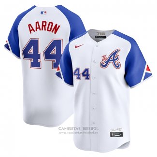 Camiseta Beisbol Hombre Atlanta Braves Hank Aaron City Connect Retired Blanco