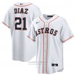 Camiseta Beisbol Hombre Houston Astros Yainer Diaz Primera Replica Blanco