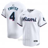 Camiseta Beisbol Hombre Miami Marlins Nick Fortes Primera Limited Blanco