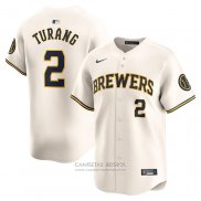 Camiseta Beisbol Hombre Milwaukee Brewers Brice Turang Primera Limited Crema