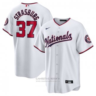 Camiseta Beisbol Hombre Washington Nationals Stephen Strasburg Primera Replica Blanco