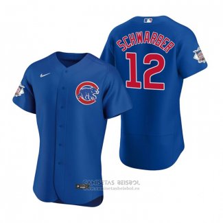 Camiseta Beisbol Hombre Chicago Cubs Kyle Schwarber Autentico 2020 Alterno Azul