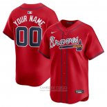 Camiseta Beisbol Hombre Atlanta Braves Alterno Limited Personalizada Rojo