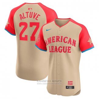 Camiseta Beisbol Hombre All Star 2024 Jose Altuve American League Elite Crema