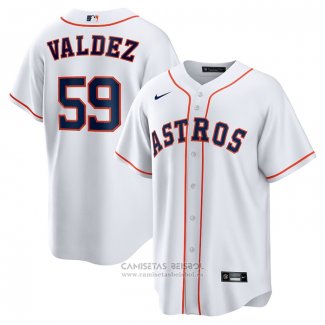 Camiseta Beisbol Hombre Houston Astros Framber Valdez Primera Replica Blanco