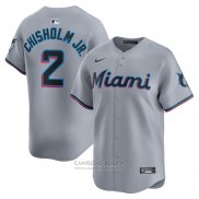 Camiseta Beisbol Hombre Miami Marlins Jazz Chisholm Jr. Road Limited Gris