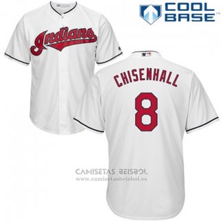 Camiseta Beisbol Hombre Cleveland Indians 8 Lonnie Chisenhall Blanco Cool Base