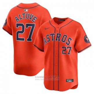 Camiseta Beisbol Hombre Houston Astros Jose Altuve Alterno Limited Naranja