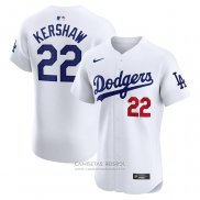 Camiseta Beisbol Hombre Los Angeles Dodgers Clayton Kershaw Primera Elite Blanco